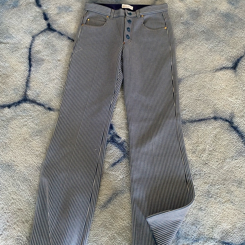 Flare Sonia rykiel striped railroad pants blue
